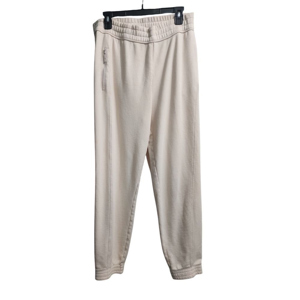 Fabletics Cream Cotton Blend Jogger Pants‎ with Zip Pocket Athleisure Comfort XL